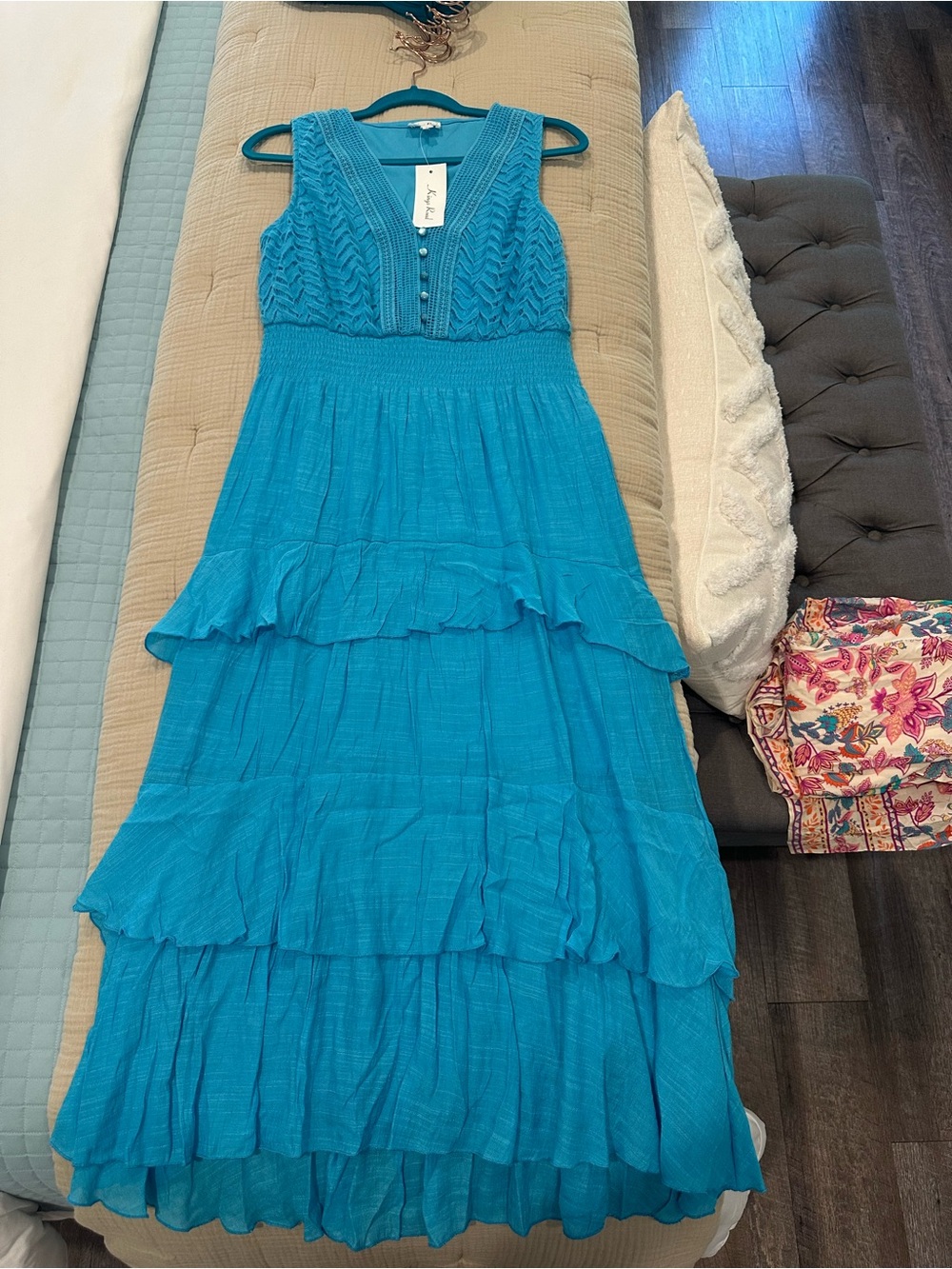 Boho Tiered Maxi Dress - size large